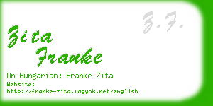 zita franke business card